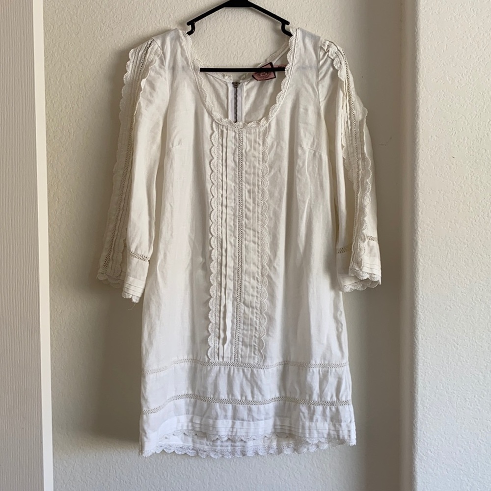 Juicy couture white linen dress